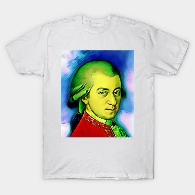 Wolfgang Amadeus Mozart Portrait | Wolfgang Amadeus Mozart Artwork 5 T-Shirt by JustLit